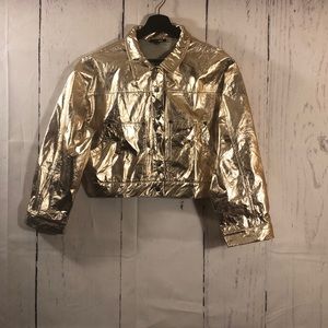 Rose gold crop jacket. New.